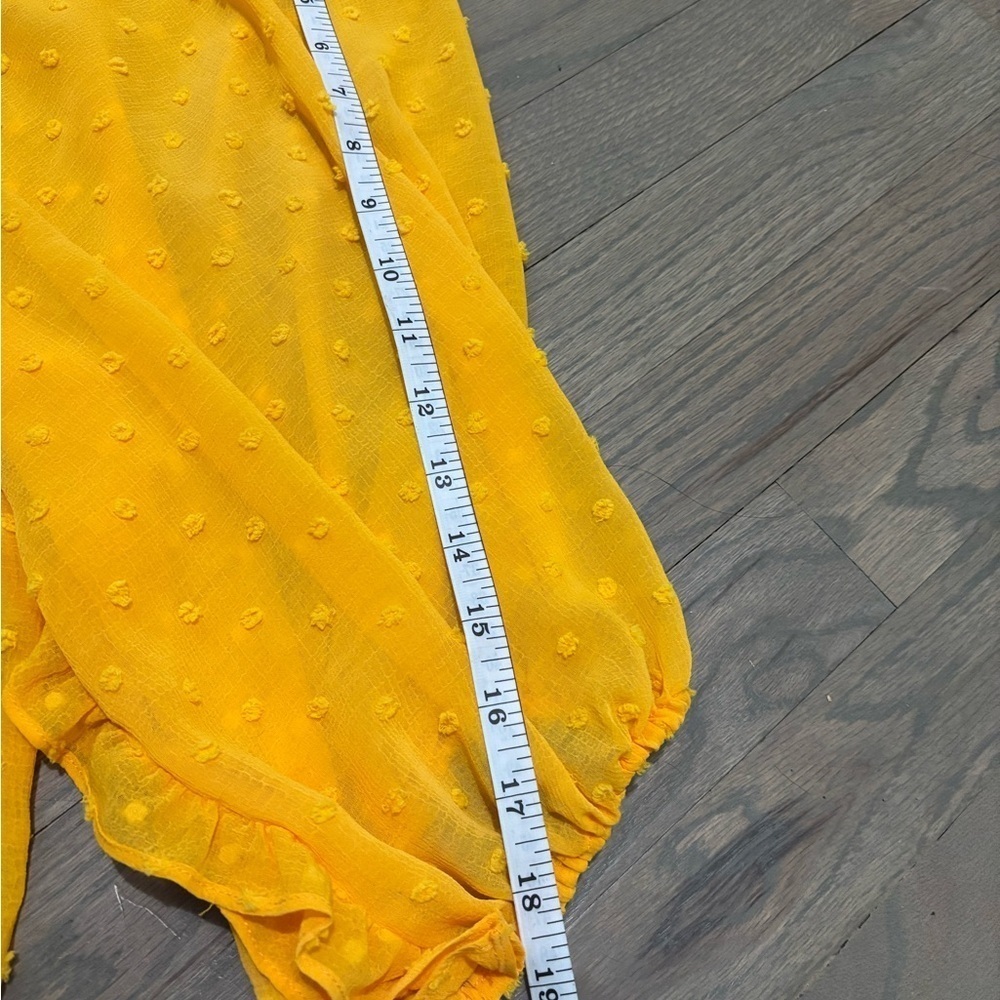 Anthropologie Haida Ruffle Peasant Top Yellow. Large - Picture 9 of 10